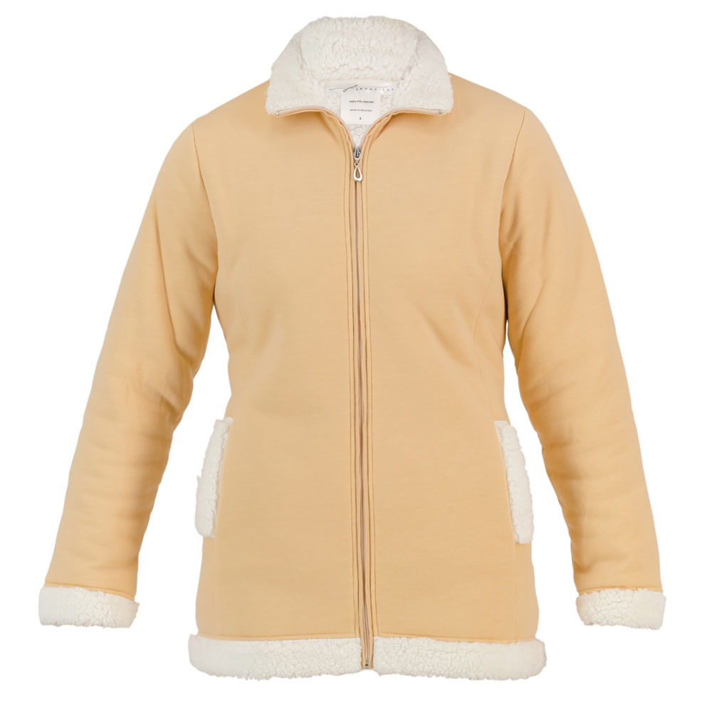 Polar Fleece Sherpa Lined Zip Coat Easylife