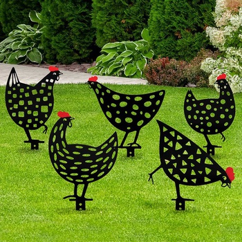 Garden Chicken Silhouettes (Set of 5)