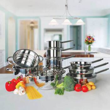 15-Piece Professional Stainless Steel Cookware Set